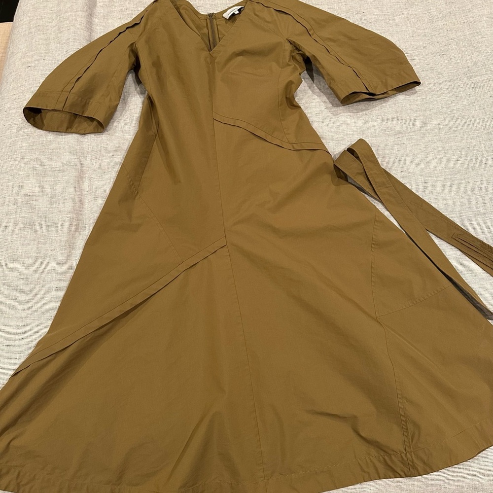 3.1 Phillip Lim Olive/Brown balloon sleeve dress - Picture 5 of 7